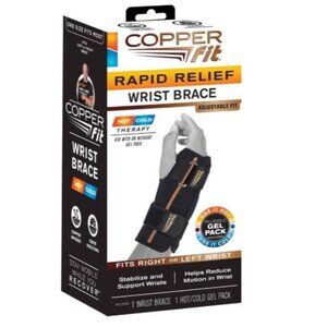 Copper Fit Rapid Relief Wrist Brace With Hot/Cold Therapy Fit One Size